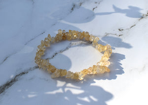 Citrine Yellow Crystal Stone Chips Bracelet