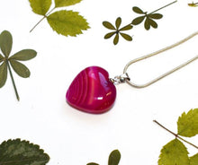 Load image into Gallery viewer, Pink Agate Crystal Heart Pendant