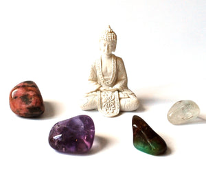 "Meditation" Tumble Stones & Buddha Set - Krystal Gifts UK