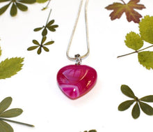 Load image into Gallery viewer, Pink Agate Crystal Heart Pendant