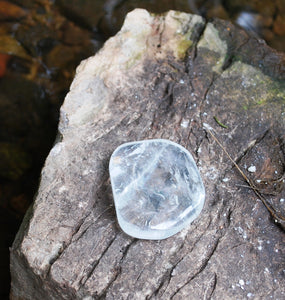 Clear Quartz Crystal Palm Stone