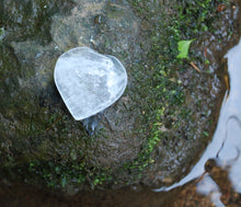 Load image into Gallery viewer, Clear Quartz Crystal &#39;Master Healer&#39; Polished Heart Palm Stone