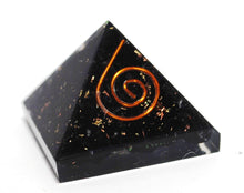 Load image into Gallery viewer, Black Tourmaline Crystal Stone Chips Small Orgone Pyramid