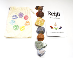 Chakra Crystal Raw Chunk Set Of Seven Inc Guide To The Chakras Gift Set