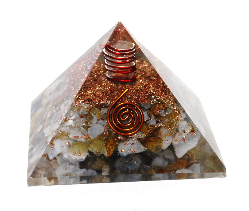 Large Blue Lace Agate Natural Crystal Stone Orgone Pyramid