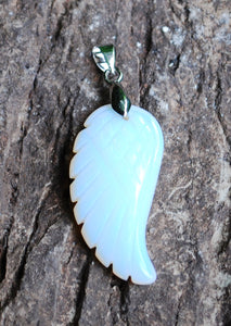 Opalite Crystal Angel Wing Pendant