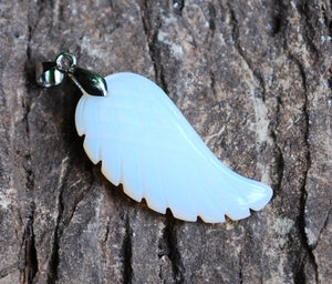 Opalite Crystal Angel Wing Pendant