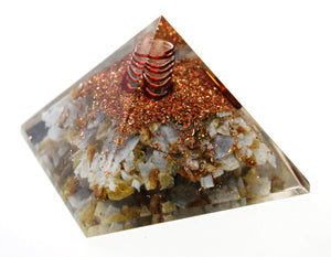 Large Blue Lace Agate Natural Crystal Stone Orgone Pyramid