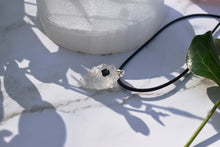 Load image into Gallery viewer, Clear Quartz &amp; Black Tourmaline Natural Arrowhead Pendant Necklace