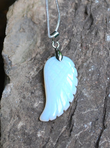 Opalite Crystal Angel Wing Pendant