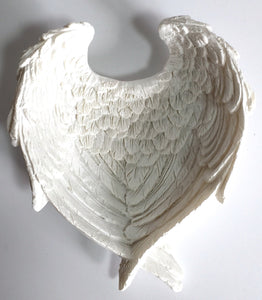 Red Jasper Heart Crystal in Ceramic White Angel Wings Dish Gift Set - Krystal Gifts UK
