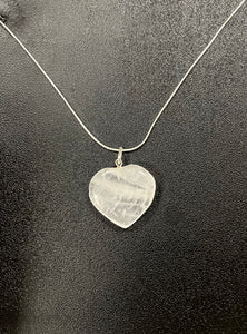Clear Quartz Polished Crystal Stone Heart Pendant