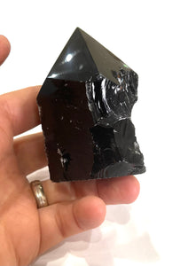 Black Obsidian (Dragon Glass) 'Protective' Natural & Unique Crystal Stone Polished Point 294g