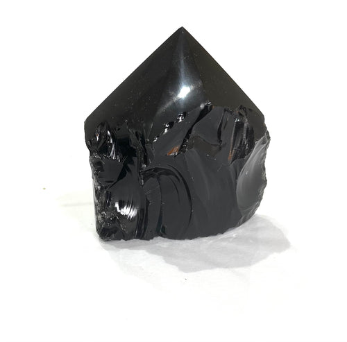 Black Obsidian (Dragon Glass) 'Protective' Natural & Unique Crystal Stone Polished Point 294g
