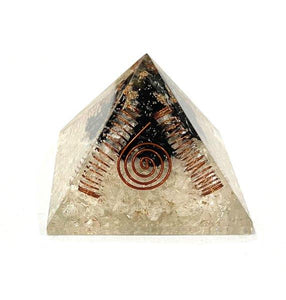 Clear Quartz & Black Tourmaline Natural Crystal Stones Orgone Orgonite Pyramid Gift