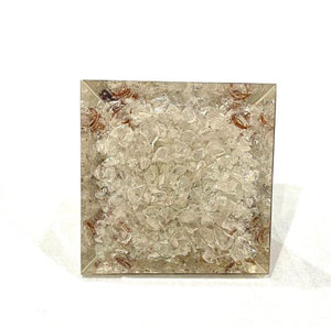 Clear Quartz & Black Tourmaline Natural Crystal Stones Orgone Orgonite Pyramid Gift