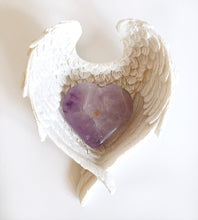 Load image into Gallery viewer, Reiki Amethyst Crystal Stone Heart In Stunning Detail Angel Wings Dish Gift Wrapped - Krystal Gifts UK