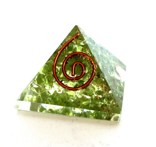 Peridot Crystal Orgone Pyramid - Krystal Gifts UK