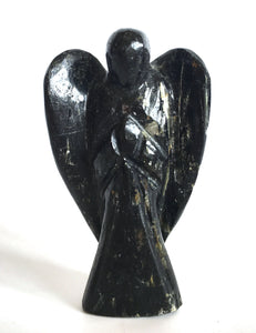 Hand Carved Black Tourmaline Crystal Angel - Krystal Gifts UK