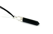 Load image into Gallery viewer, Black Tourmaline Pendant with Clear Quartz Sphere &amp; Cord Necklace