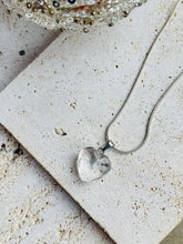 Load image into Gallery viewer, Clear Quartz Polished Crystal Stone Heart Pendant Including Chain