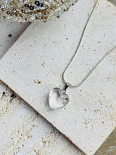Load image into Gallery viewer, Clear Quartz Polished Crystal Stone Heart Pendant Including Chain