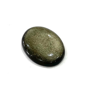 Golden Sheen Polished Natural Obsidian Cabochon Worry Stone