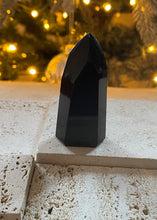 Load image into Gallery viewer, Black Obsidian (Dragon Glass) &#39;Protective&#39; Natural &amp; Unique Crystal Stone Obelisk Point 98g Inc Gift Box