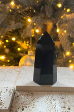 Load image into Gallery viewer, Black Obsidian (Dragon Glass) &#39;Protective&#39; Natural &amp; Unique Crystal Stone Obelisk Point 98g Inc Gift Box