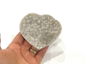 Angel Aura Quartz Natural & Unique Crystal Stone Large Sparkly Druzy Heart 281g Inc Gift Box