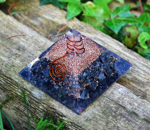 Large Natural Larvikite Crystal Stones Orgone Orgonite Pyramid