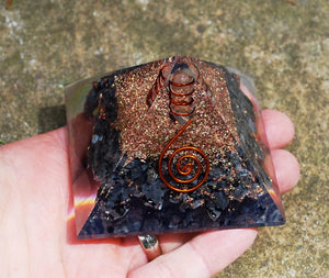 Large Natural Larvikite Crystal Stones Orgone Orgonite Pyramid