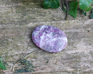 Lepidolite Crystal Cabachone Worry Stone