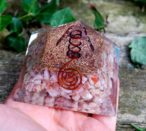 Sunstone Crystal Large Orgone Pyramid