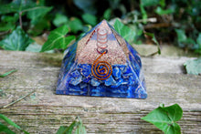 Load image into Gallery viewer, Large Lapis Lazuli Crystal Stone Orgone Reiki Pyramid Gift Wrapped