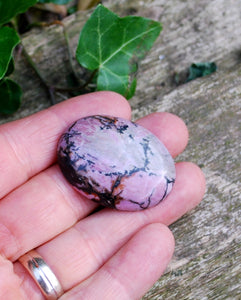 Rhodonite Crystal Palm Stone