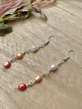 Load image into Gallery viewer, Real Freshwater Pearl Earrings, June Birthstone, Colourful Crystal Earrings For Women, Dainty Wedding Jewelry, Bridesmaid Thank You Gift