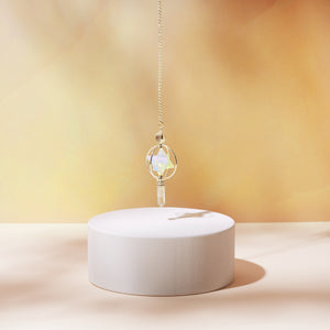 Opalite & Clear Quartz Crystal 'Spinning' Merkaba Dowsing Pendulum Point