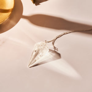 Clear Quartz Faceted Crystal Dowsing Pendulum