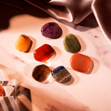 Load image into Gallery viewer, Chakra Palm Stone Crystal Healing Set Of Seven