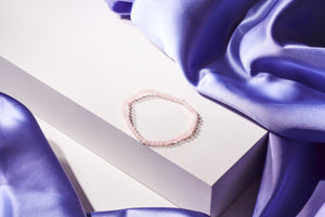 Rose Quartz Crystal Faceted Beaded Bracelet