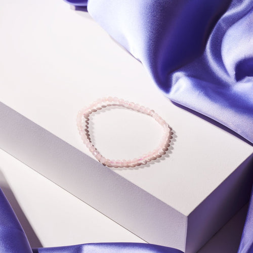 Rose Quartz Crystal Faceted Beaded Bracelet