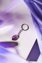 Load image into Gallery viewer, Amethyst Raw Natural Crystal Stone Keyring / Bag Charm - Reiju