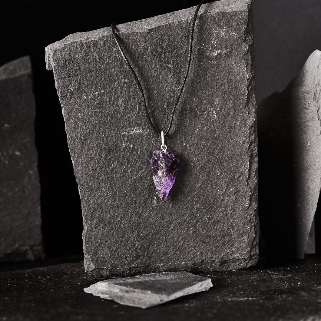 Amethyst Mother of pearl oxidized silver rectangle pendant necklace |  KAZNESQ Handmade Jewelry Artist