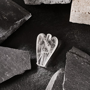 Clear Quartz Hand Carved 'Master Healer' Crystal Stone Angel