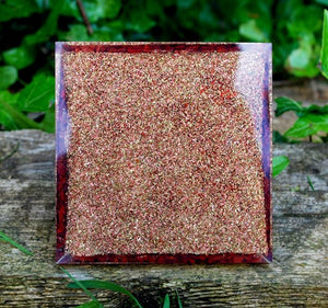 Large Natural Chakra Crystal Stones Layered Orgone/Orgonite Pyramid *SPIRITUAL PYRAMID* - | reiju