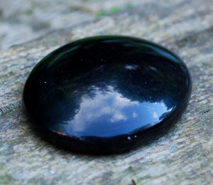 Black Obsidian Natural Polished Cabochon Worry Stone