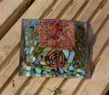 Load image into Gallery viewer, Large Chrysocolla Crystal Stone Orgone Pyramid