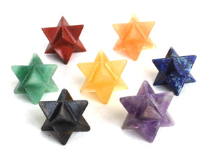 Merkaba Star Chakra Set Of 7 Healing Stones - Krystal Gifts UK