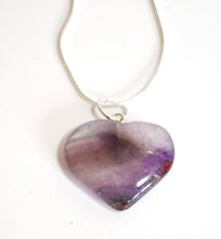 Load image into Gallery viewer, Amethyst Crystal Heart Pendant with Silver Chain - Krystal Gifts UK